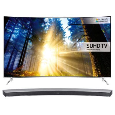Samsung UE55KS7500 Silver - 55inch 4K Ultra HD Curved TV with Quantum Dot Colour & HWJ6501R Silver 300W 6.1ch Curved Soundbar Samsung UE55KS7500 Silver - 55inch 4K Ultra HD Curved TV with Quantum Dot Colour & HWJ6501R Silver 300W 6.1ch Curved Soundbar